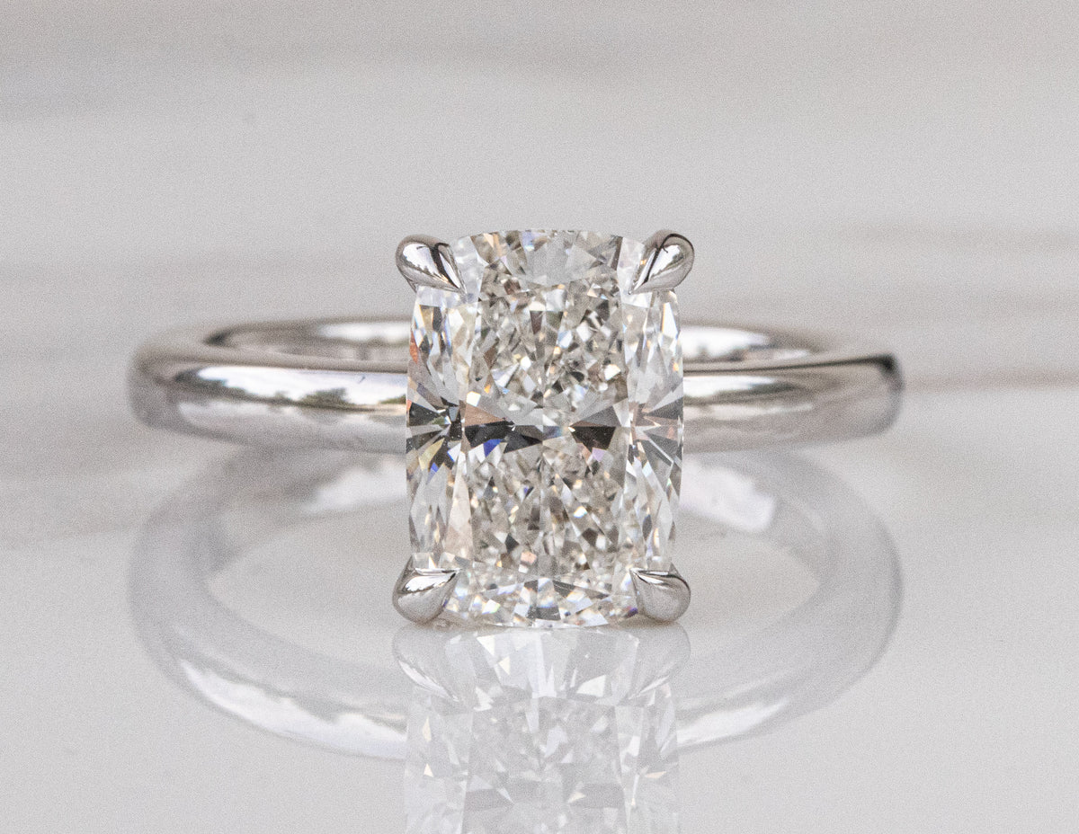 3ct. Elongated Cushion Cut Newborn Lab Created Diamond Solitaire Engagement Ring in 14K White Gold