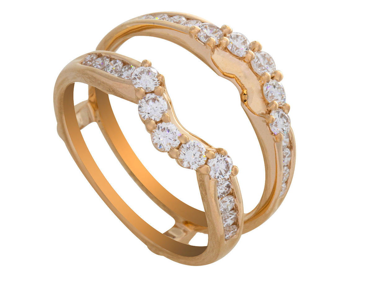 3/4ct. t.w. Diamond Wedding Guard Ring in 14K Yellow Gold
