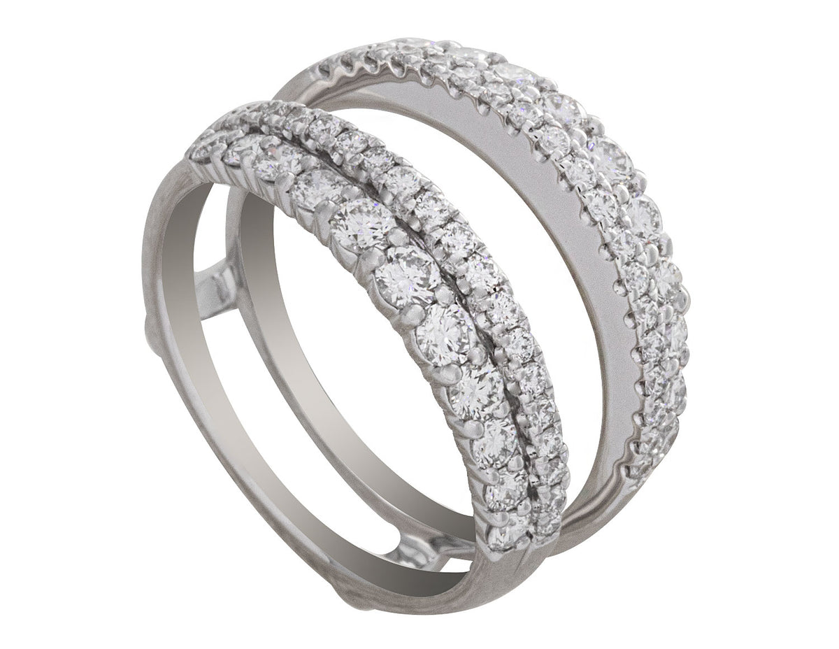 1ct. t.w. Diamond Wedding Guard Ring in 14K White Gold