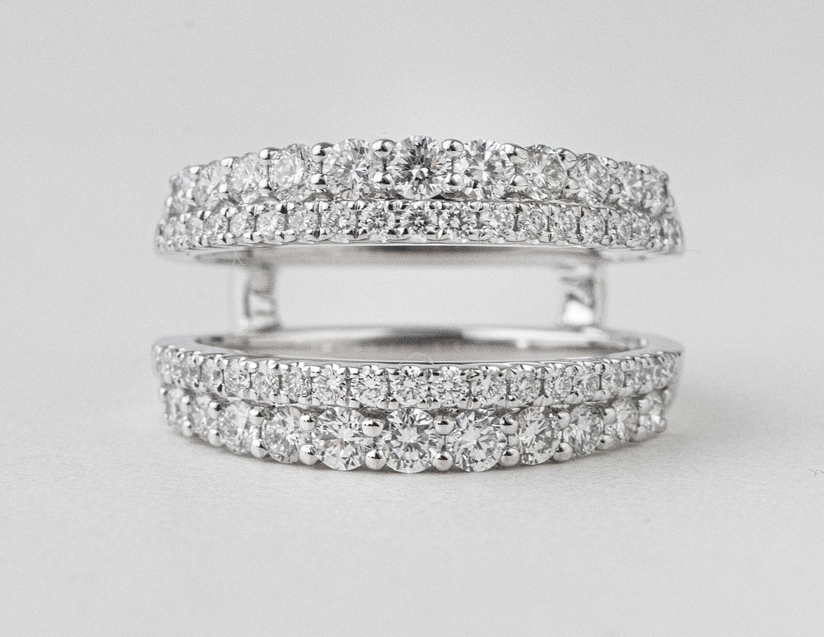 1ct. t.w. Diamond Wedding Guard Ring in 14K White Gold