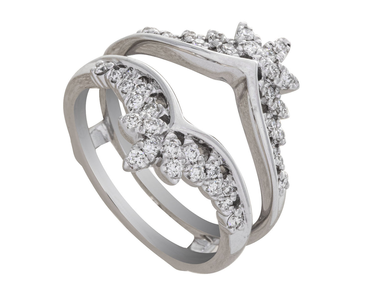 1/3ct. t.w. Diamond Wedding Guard Ring in 14K White Gold