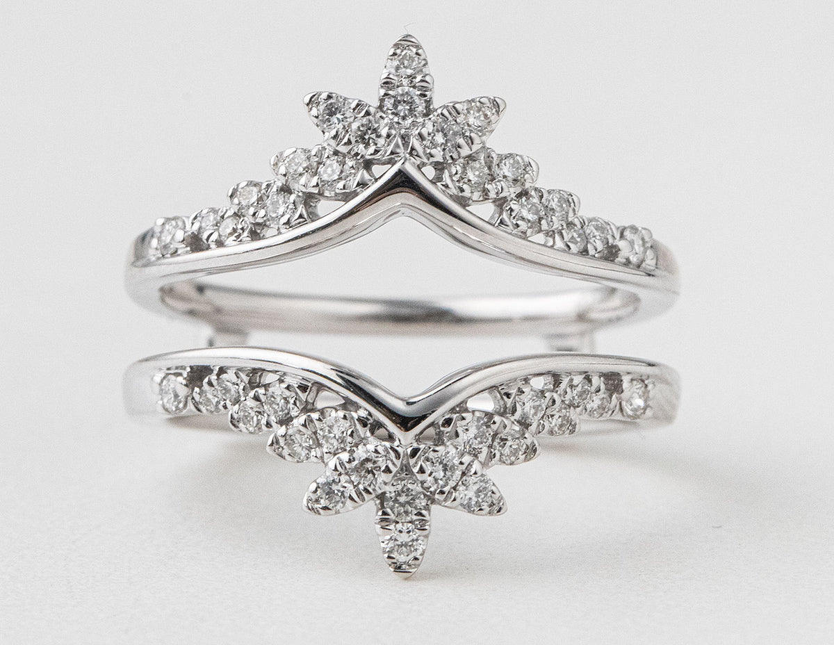 1/3ct. t.w. Diamond Wedding Guard Ring in 14K White Gold