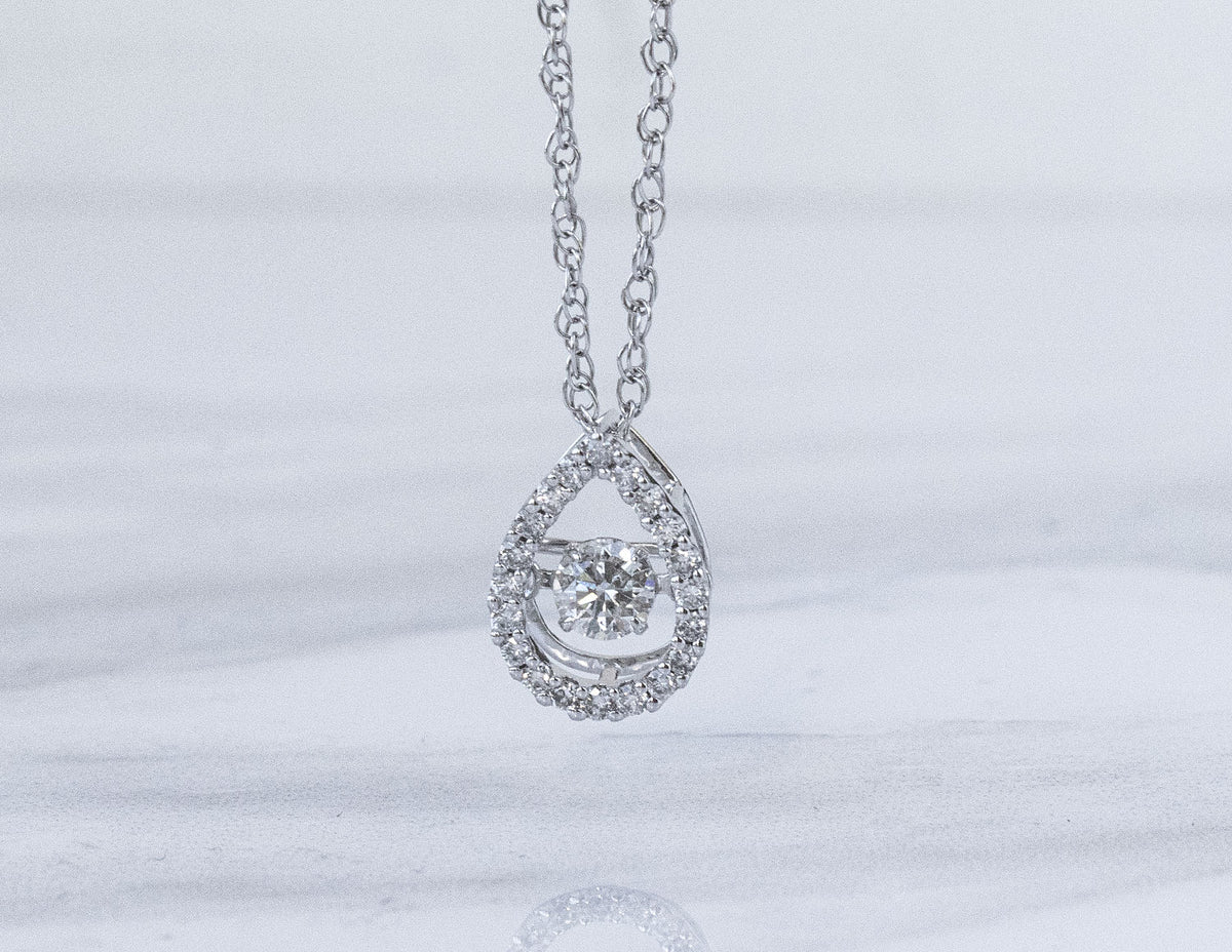 1/3ct. t.w. Diamond Shimmering Pendant in 14K White Gold