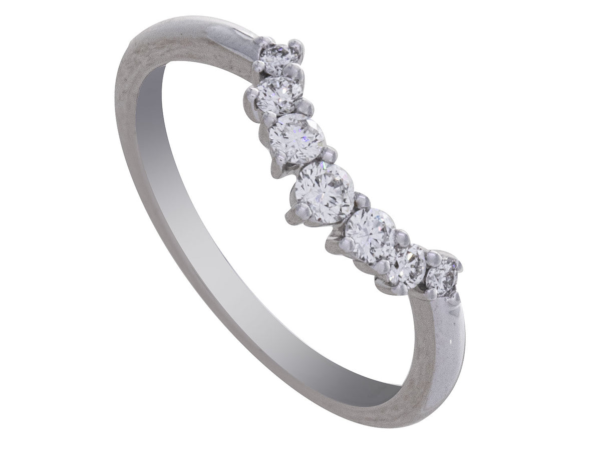 1/4ct. t.w. Diamond Curved Anniversary Ring in 14K White Gold