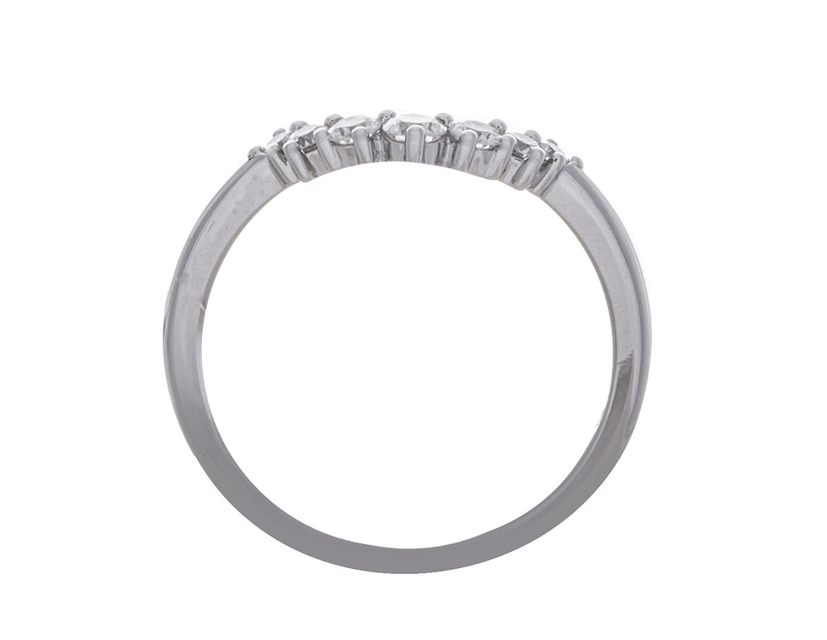 1/4ct. t.w. Diamond Curved Anniversary Ring in 14K White Gold
