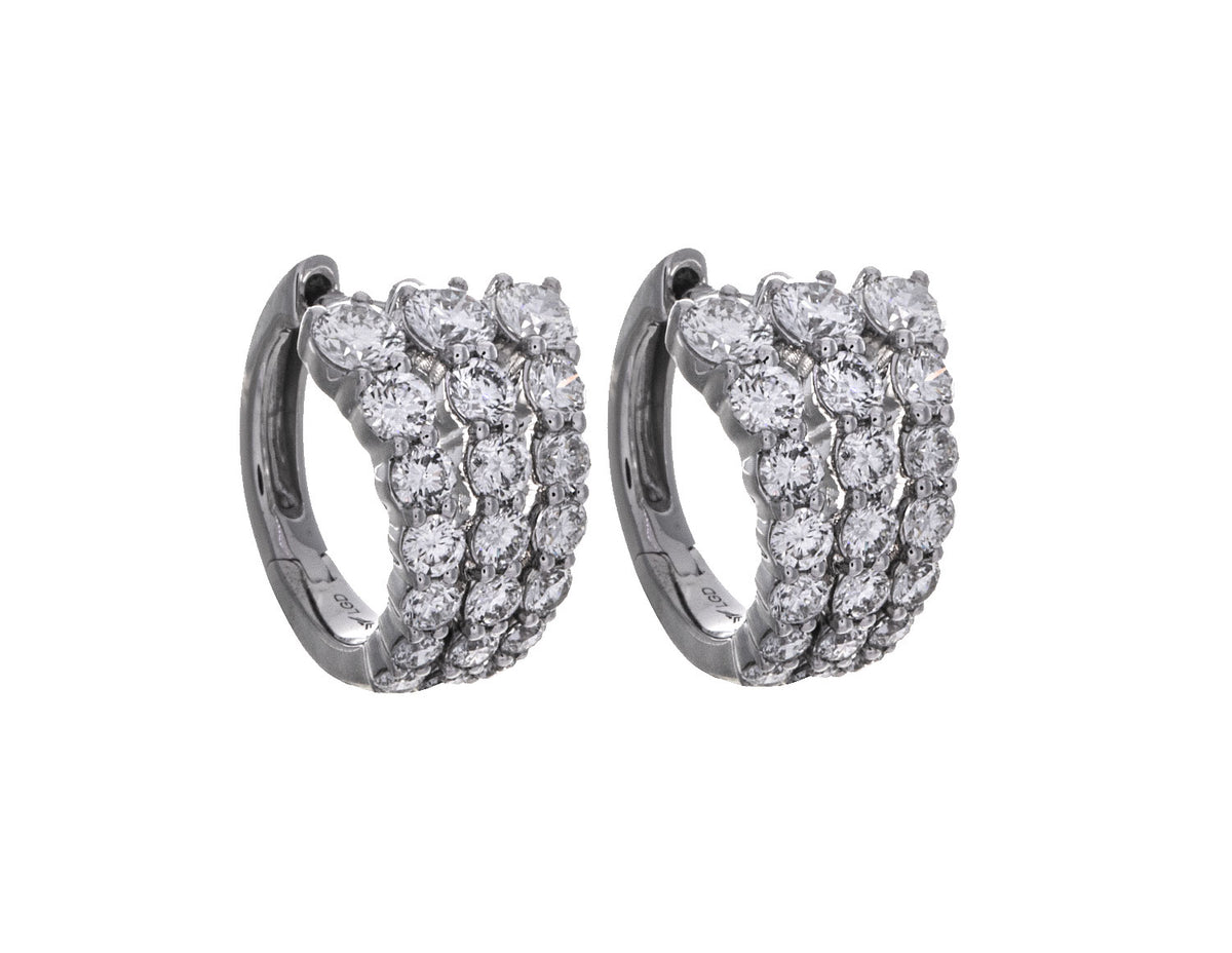 2ct. t.w. Round Newborn Lab Created Diamond Hoop Earrings in 14K White Gold