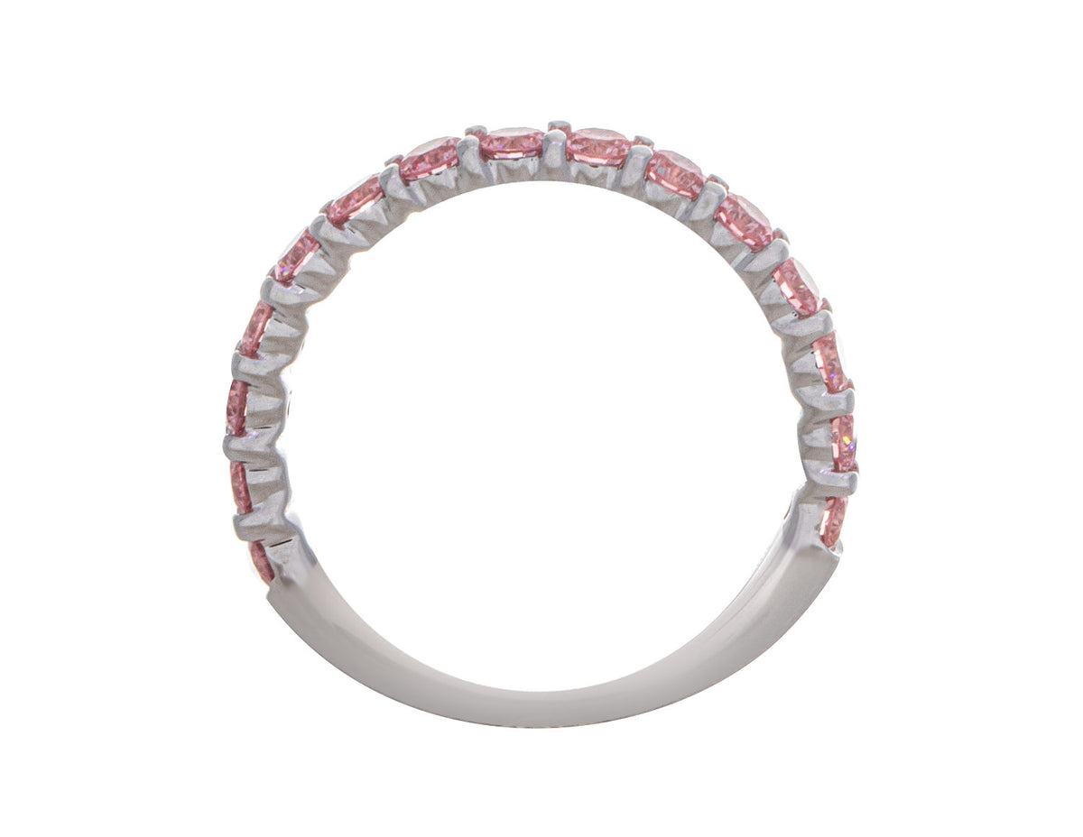 1ct. t.w. Pink Newborn Lab-Created Diamond Anniversary Ring in 14K White Gold