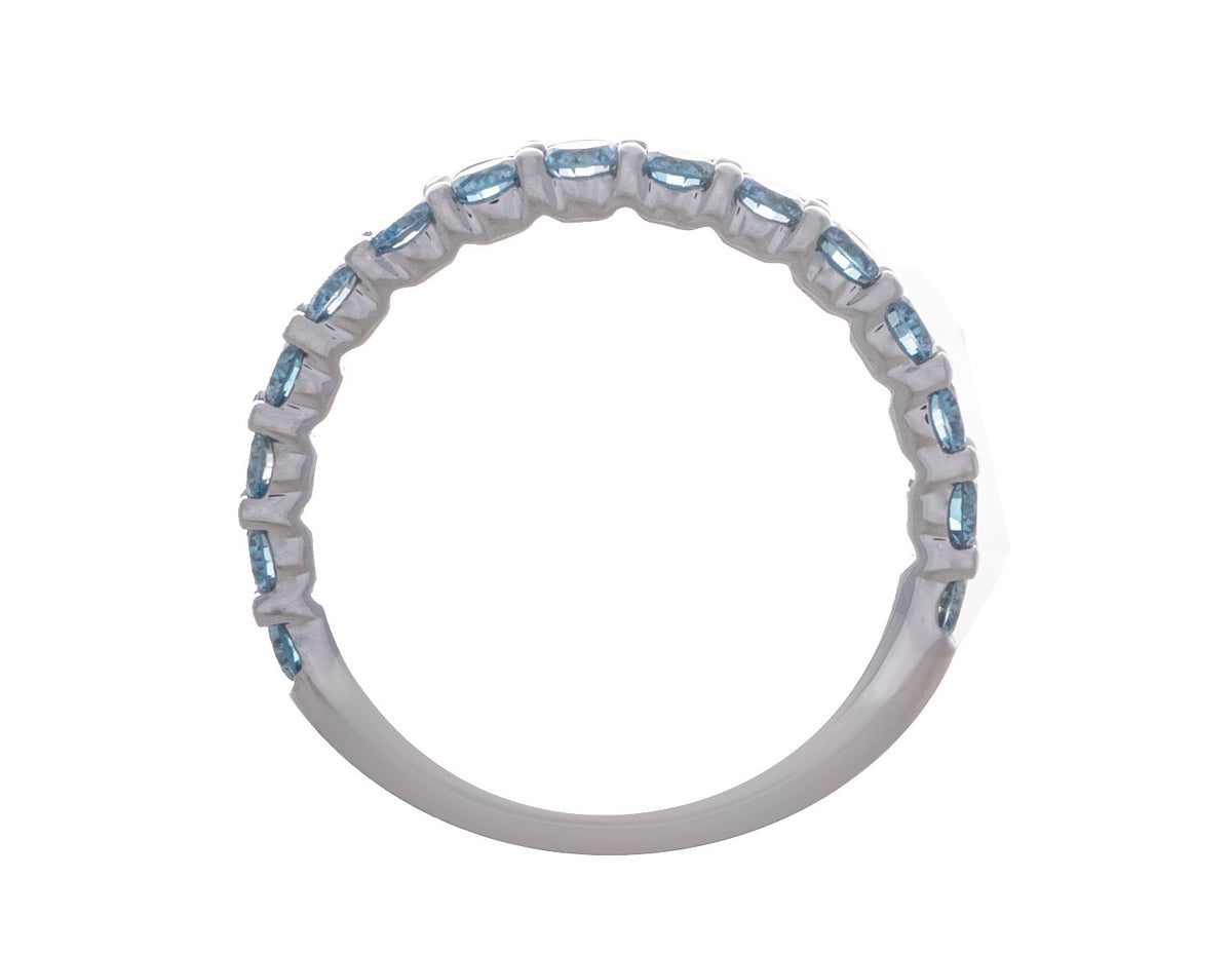 1ct. t.w. Blue Newborn Lab-Created Diamond Anniversary Ring in 14K White Gold