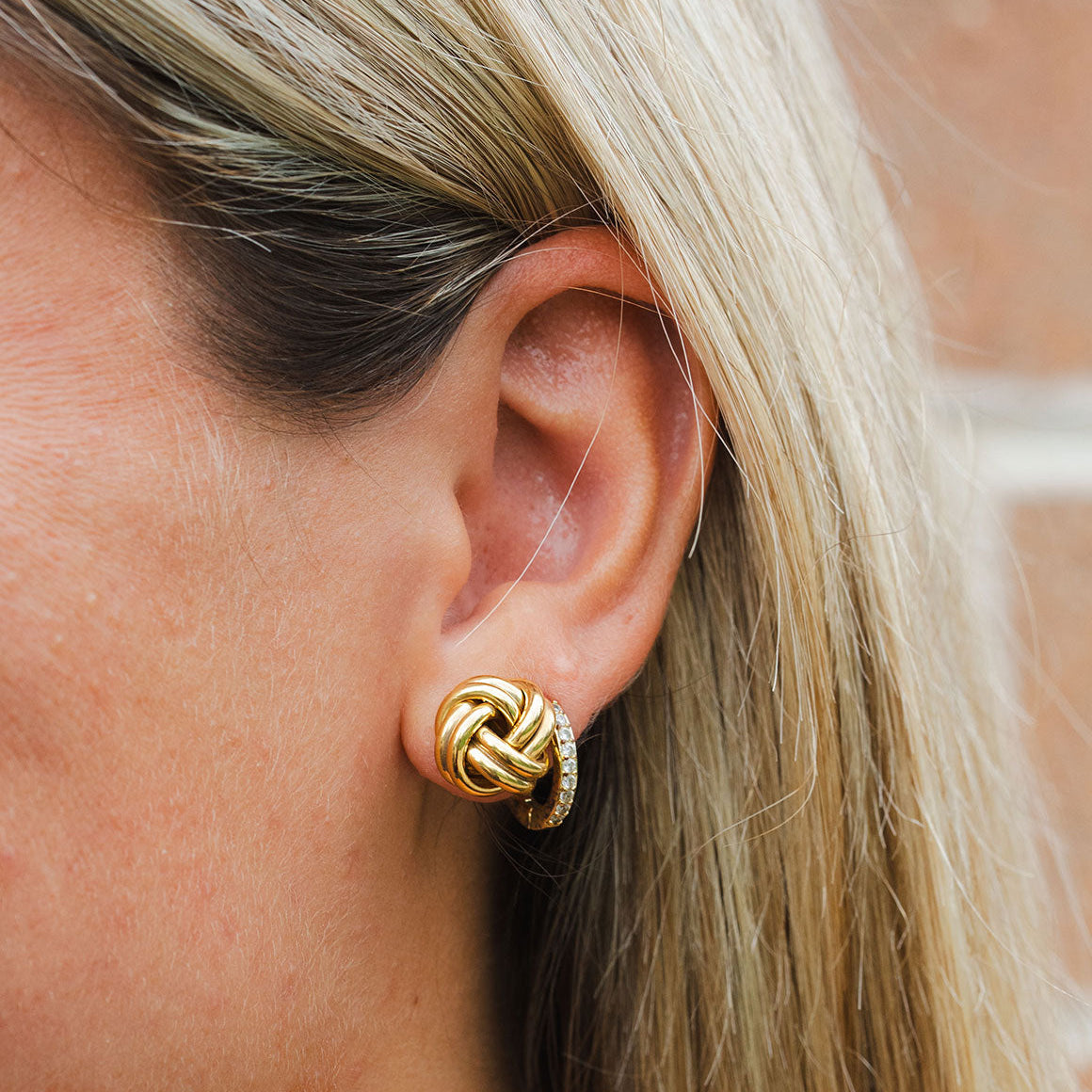 Love Knot Polished Earring in 10K Yellow Gold