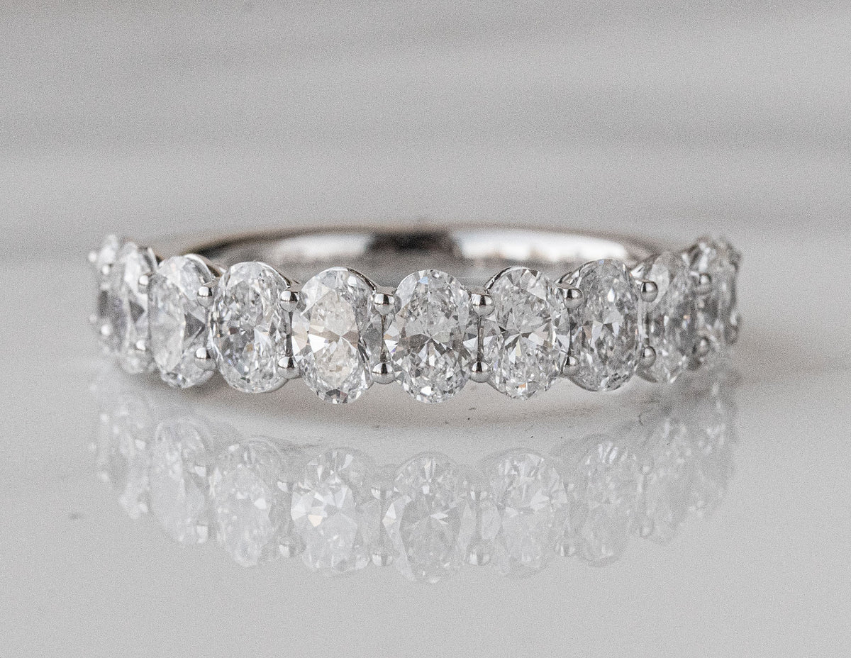 2ct. t.w. Oval Cut Newborn Lab Created Diamond Anniversary Ring in 14K White Gold