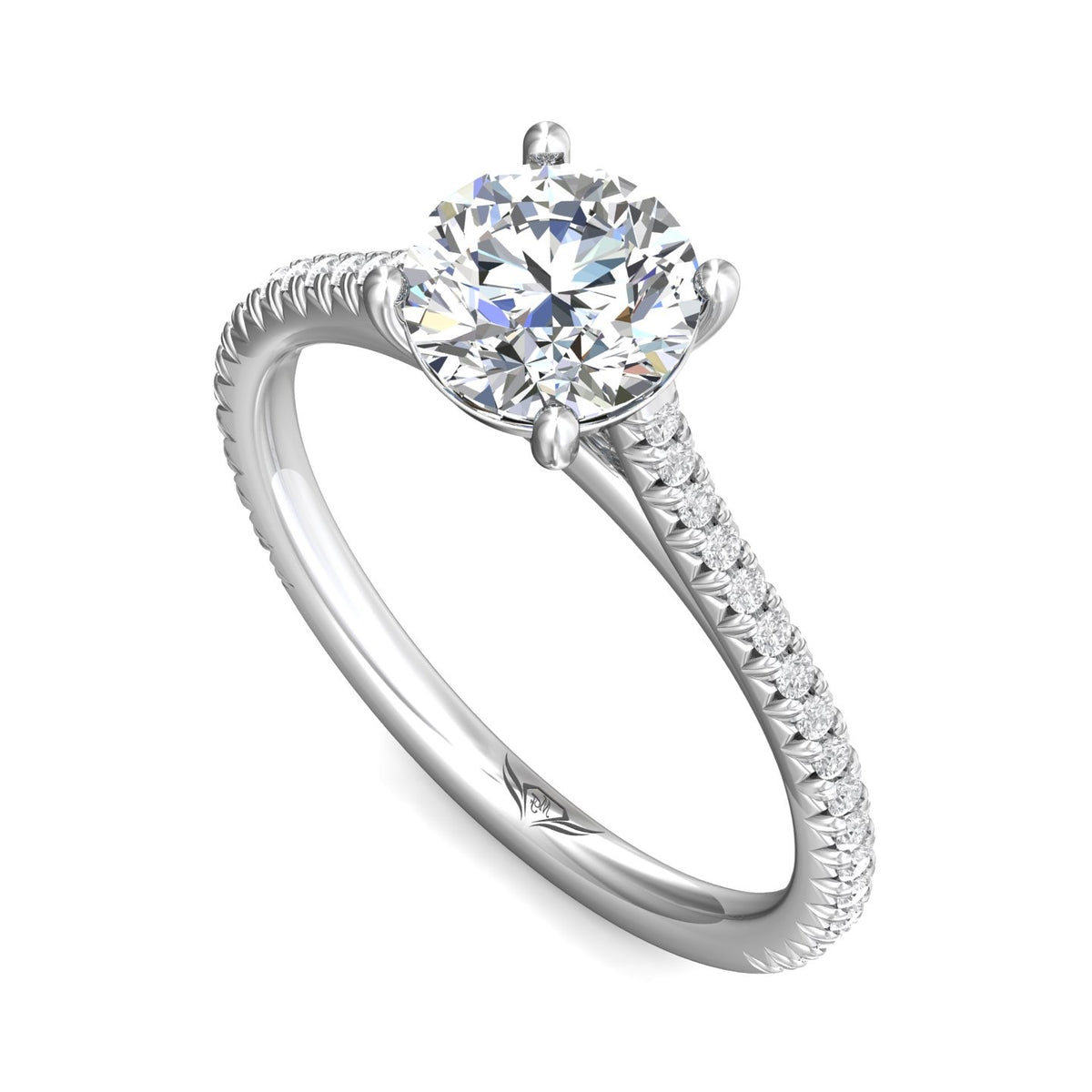 1/5ct. t.w. Round Cut Diamond Engagement Ring in 14K White Gold