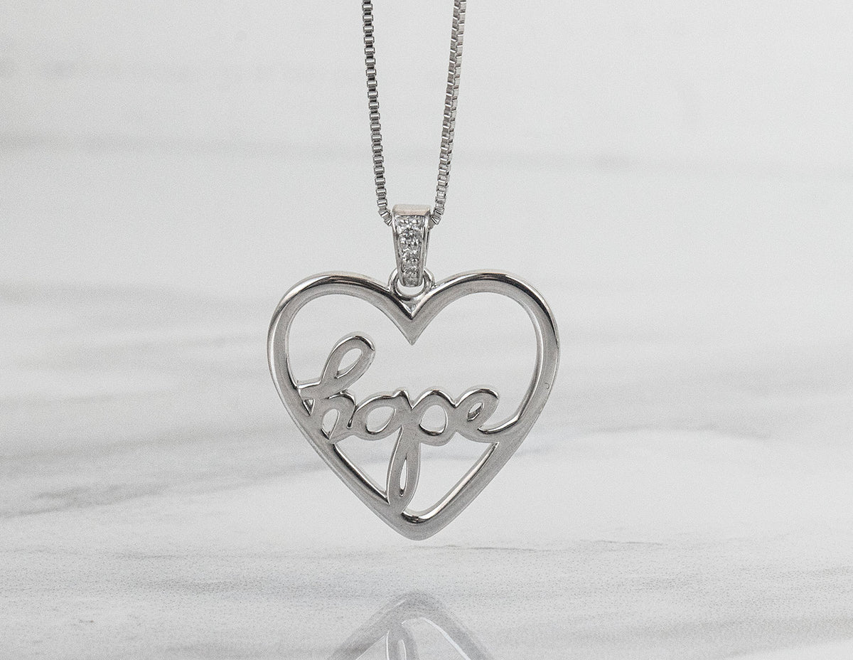 .02ct. t.w. Diamond Hope Pendant in Sterling Silver