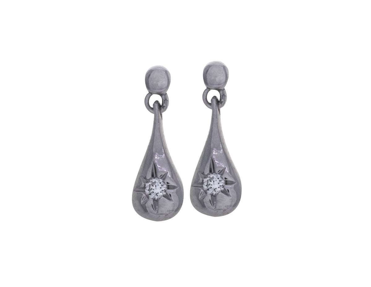 .05ct. t.w. Newborn Lab Created Diamond Drop of Love Earrings in Sterling Silver