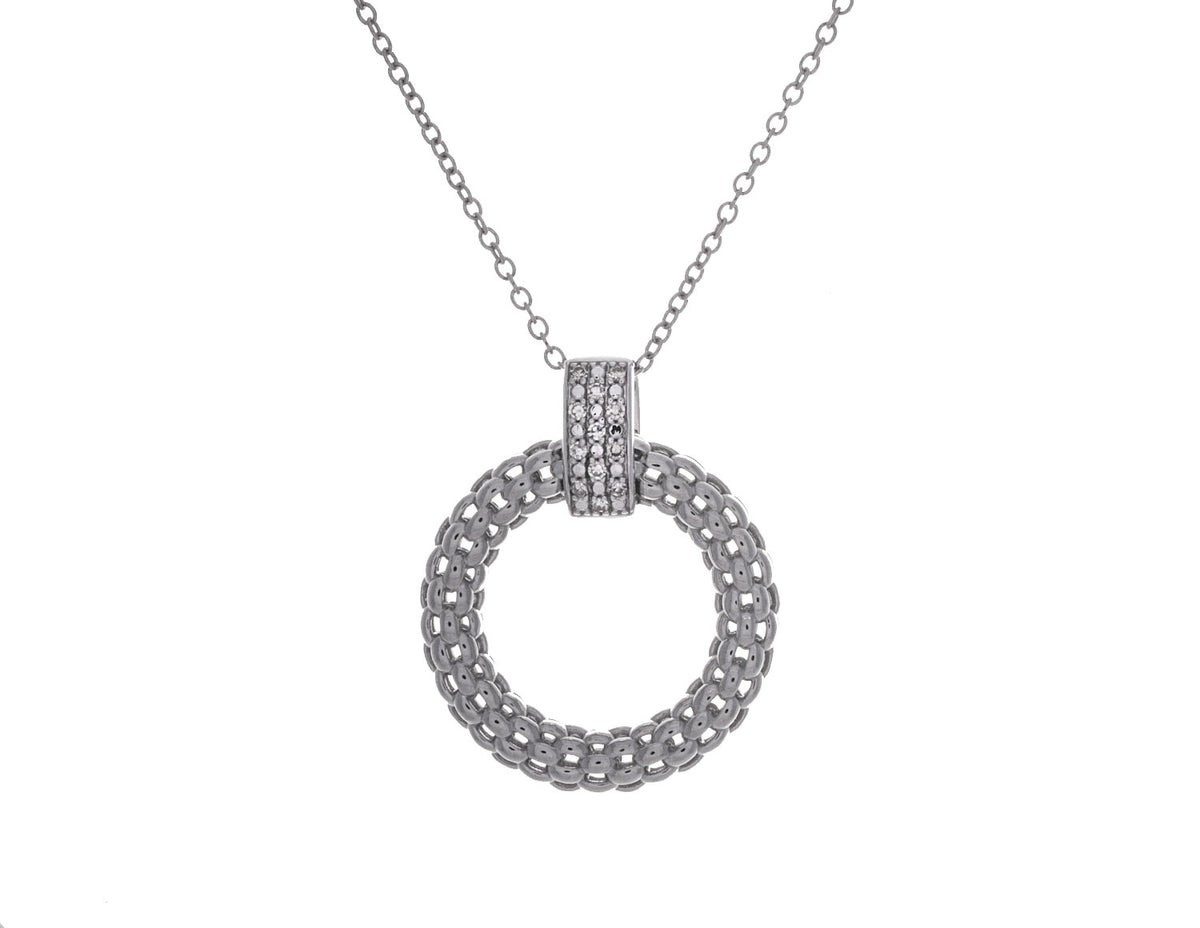 1/8ct. t.w. Diamond Circle Pendant in Sterling Silver