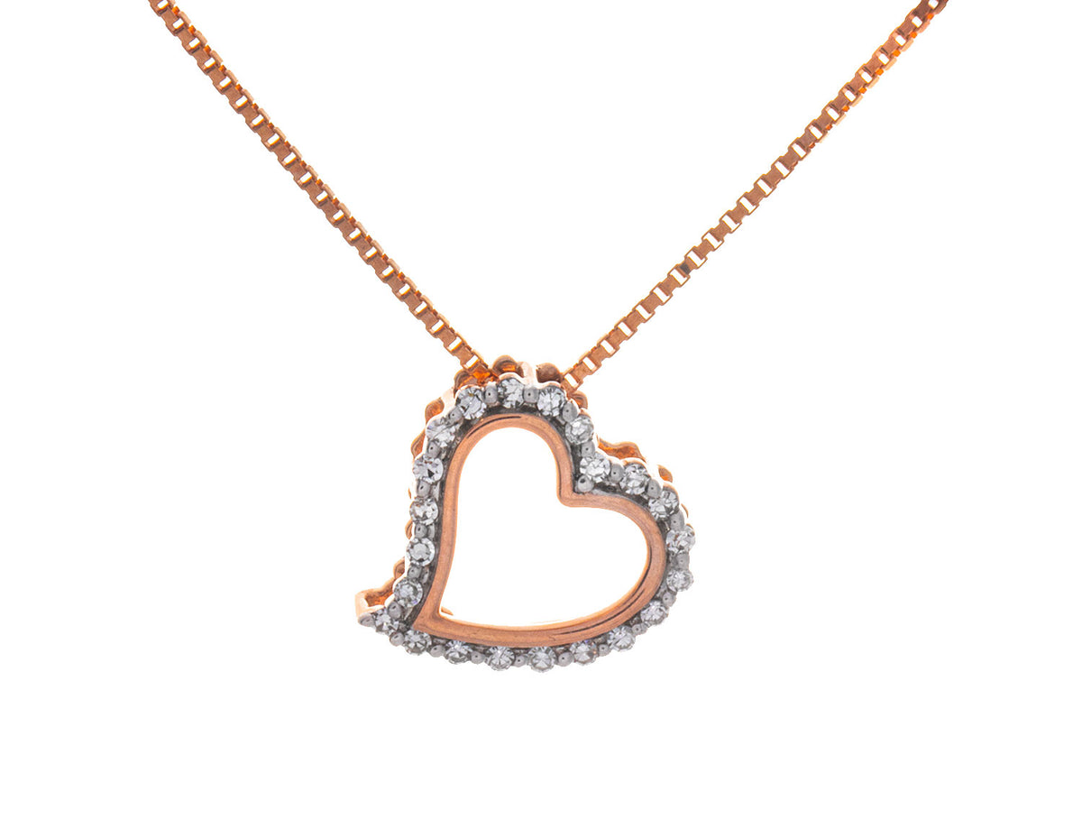 1/10ct. t.w. Diamond Heart Pendant in 10K Rose Gold