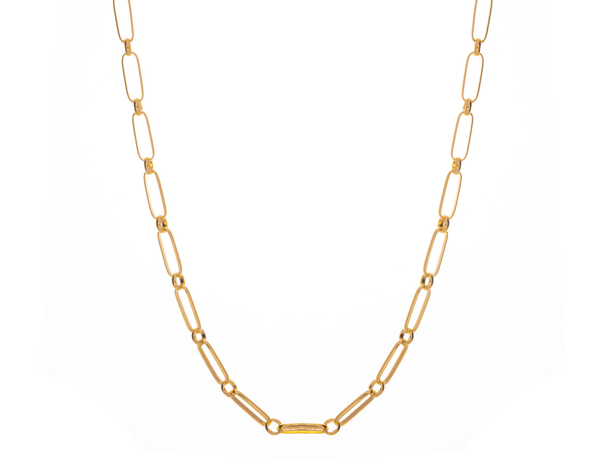 18" Oval and Round Open Link Chain in 14K Yellow Gold