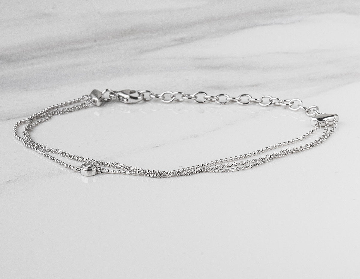 .05ct. 3-Row Bracelet in Sterling Silver