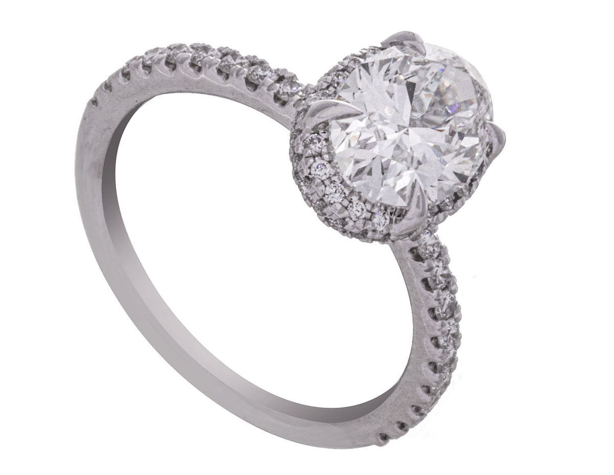 2 2/5ct. t.w. Oval Cut Newborn Lab Created Diamond Engagement Ring in 14K White Gold