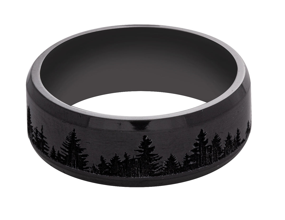 8mm Black Zirconium Wedding Ring