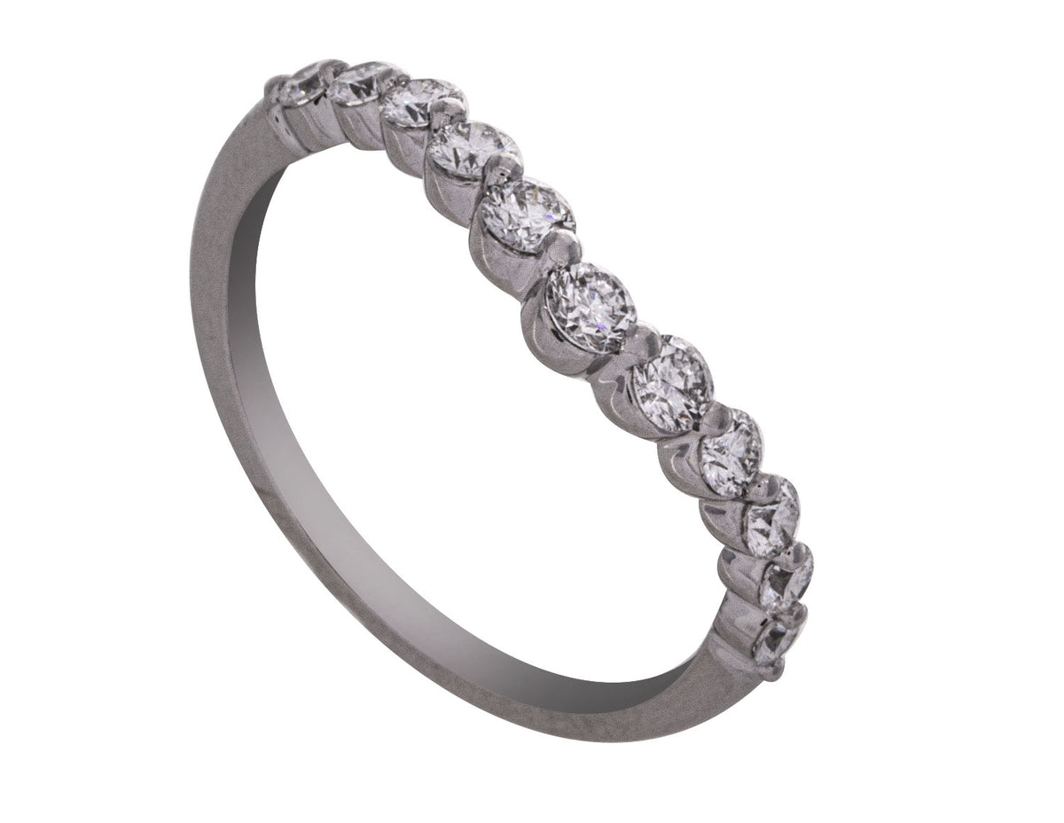 1/2ct. t.w. Chevron Diamond Anniversary Ring in 14K White Gold