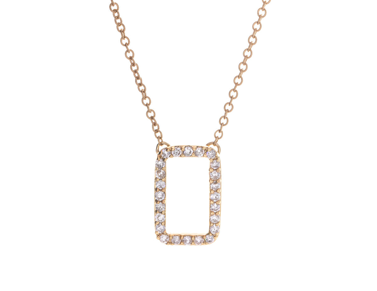 1/10ct. t.w. Diamond Rectangle Pendant in 10K Yellow Gold