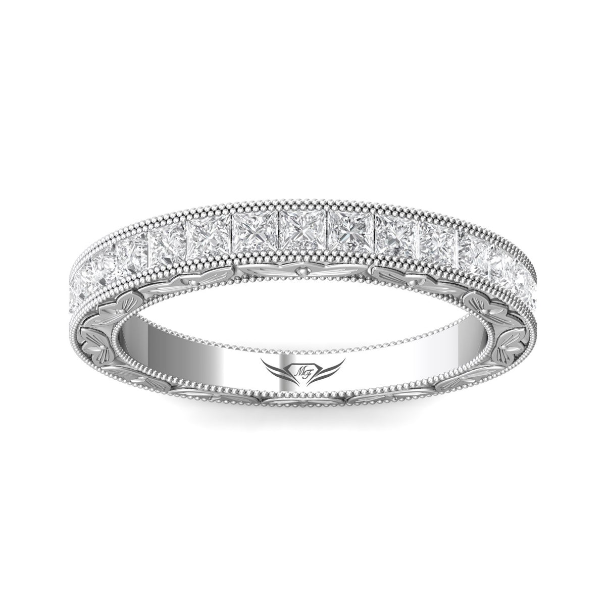 1/2ct. t.w. Princess Cut Diamond Wedding Ring in 14K White Gold