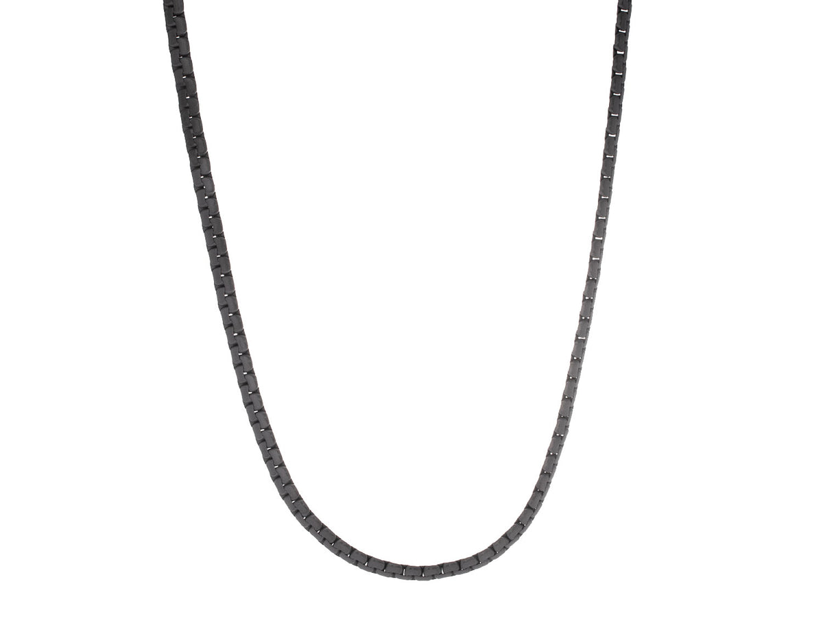 22" Stainless Steel and Gun Metal Ion-Plated Matte Flat Box Chain