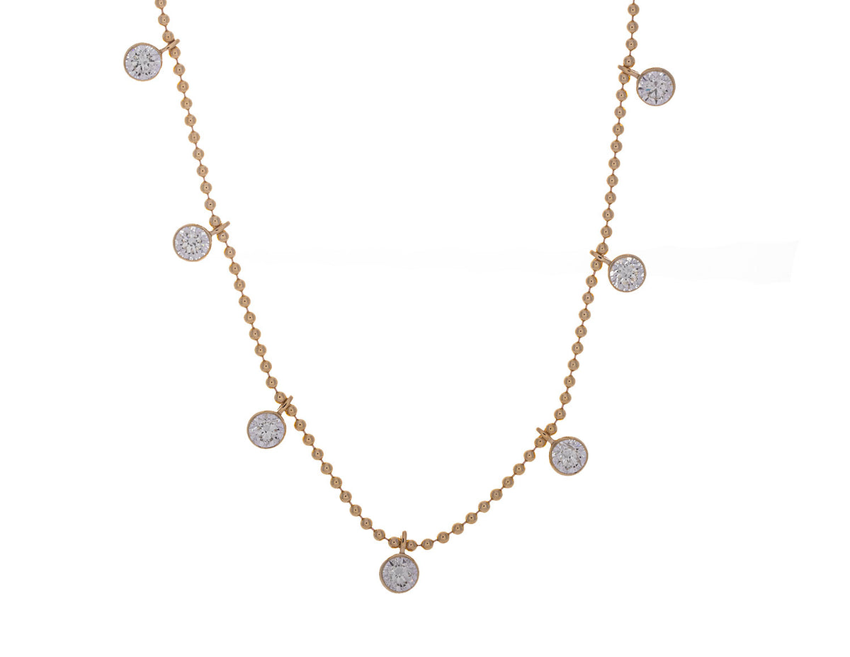 1 5/8ct. t.w. Round Cut Diamond Station Necklace in 14K Yellow Gold