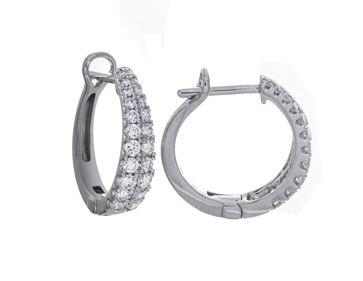 14K White Gold Hoop Earrings