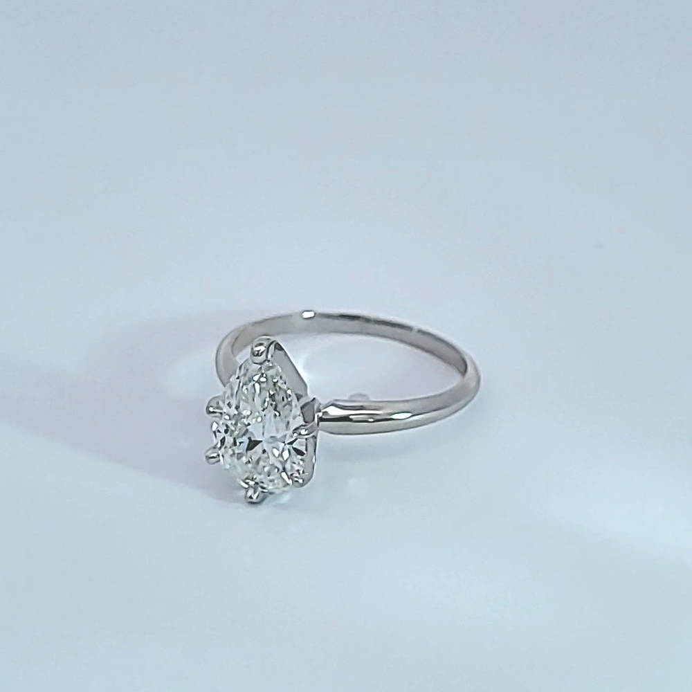 2ct. Pear Shape Newborn Lab Created Diamond Engagement Ring