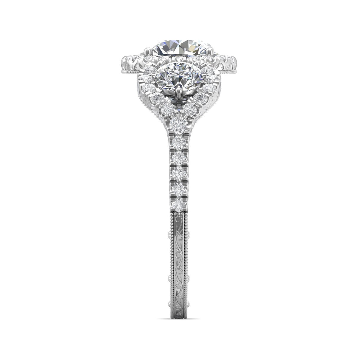 1 1/8ct. t.w. Round Diamond Engagement Ring in 14K White Gold