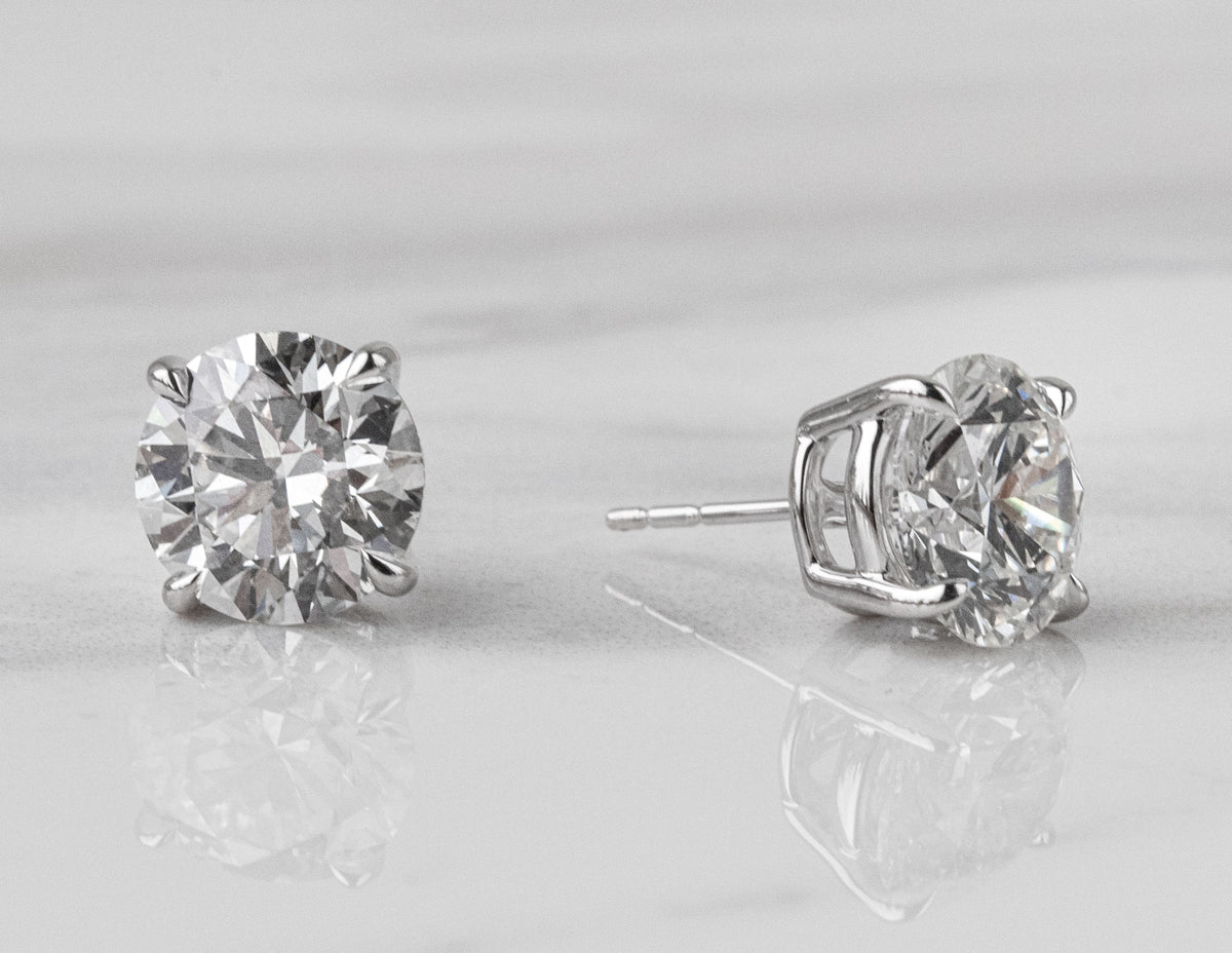 5ct. t.w. Round Brilliant Newborn Lab Created Diamon Stud Earrings in 14K White Gold