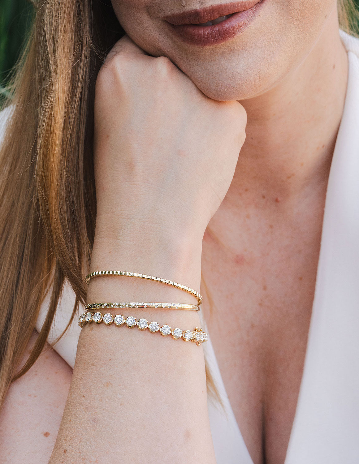 1/3ct. t.w. Diamond Flexie Bangle Bracelet in 14K Yellow Gold