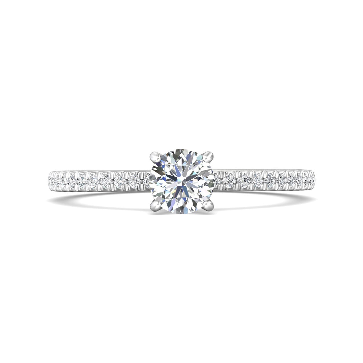 1/8ct. t.w. Round Cut Diamond Engagement Ring in 14K White Gold