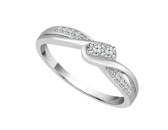 1/8ct. t.w. Round Cut Diamond Promise Ring in Sterling Silver