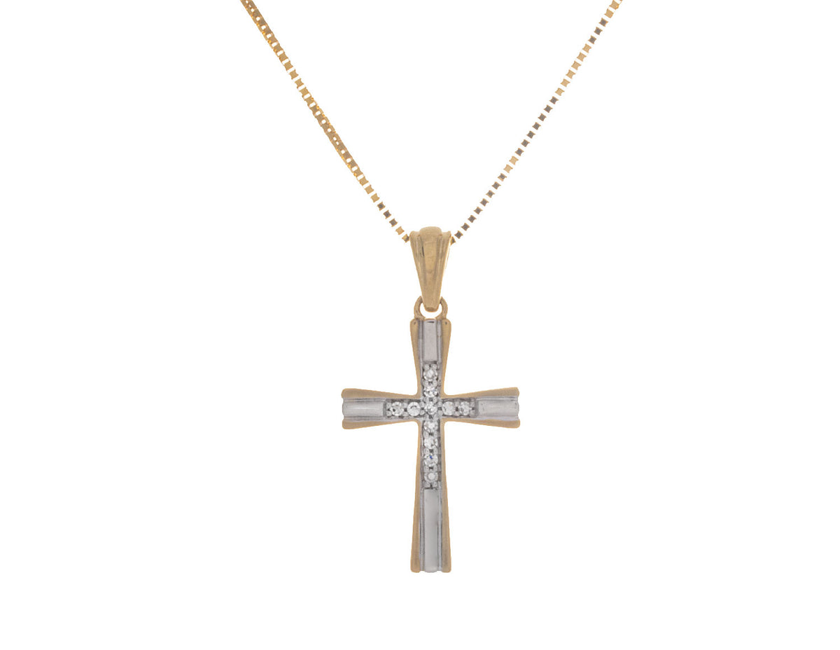 .05ct. t.w. Diamond Cross Pendant in 10K Yellow Gold