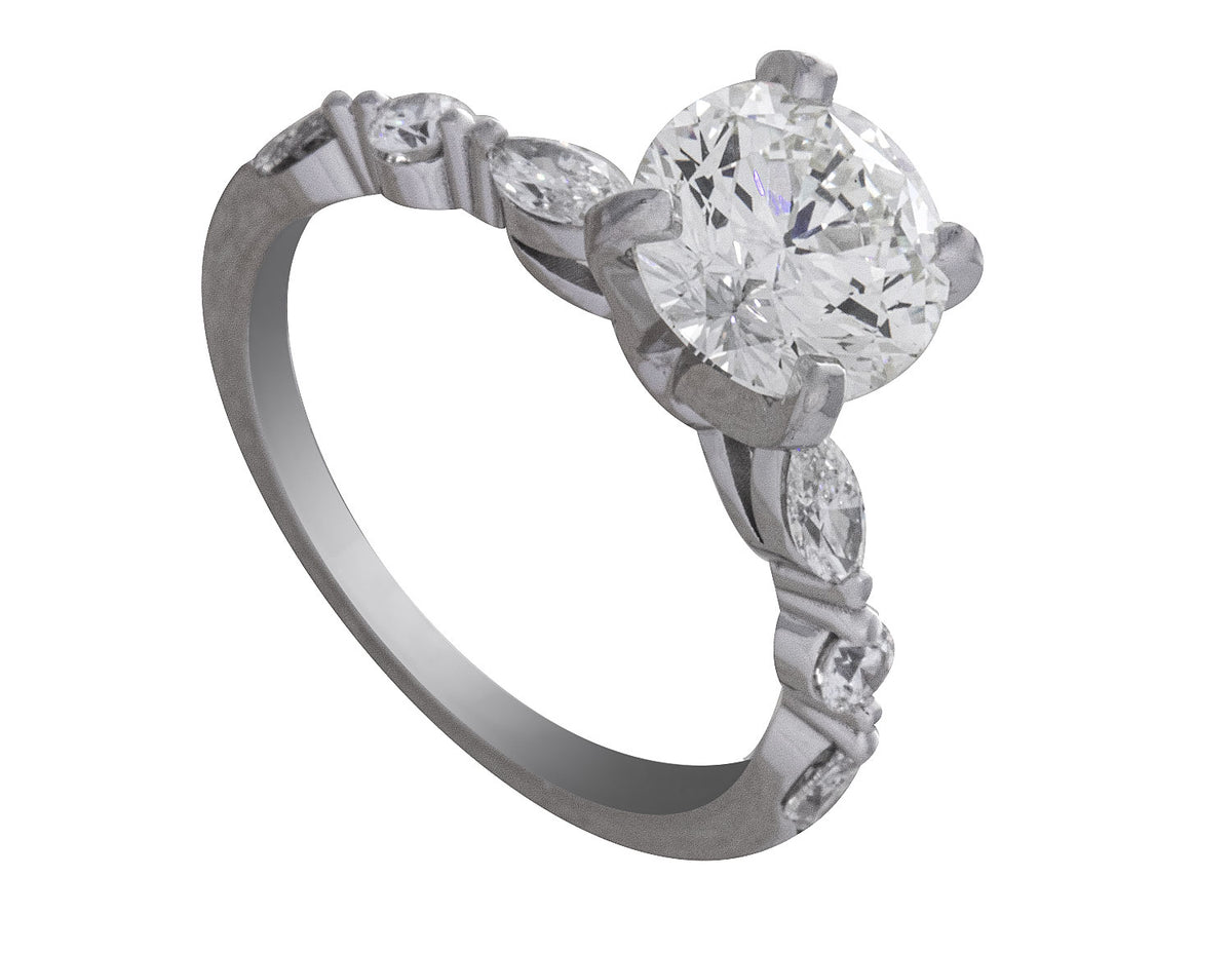 2/5ct. t.w. Lab Grown Diamond Engagement Ring in 14K White Gold