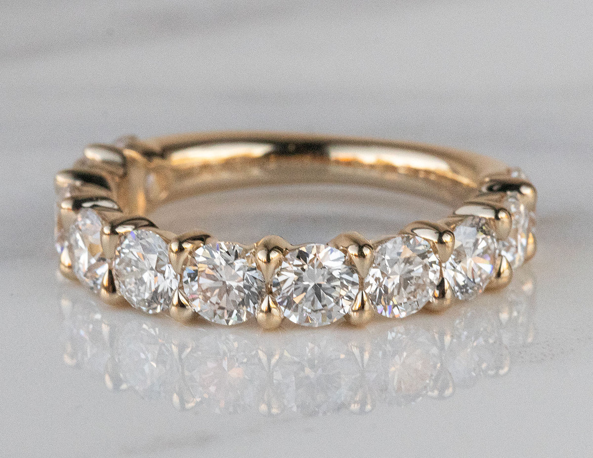 2 1/2ct. t.w. Round Cut Newborn Lab Created Diamond Anniversary Ring in 14K Yellow Gold
