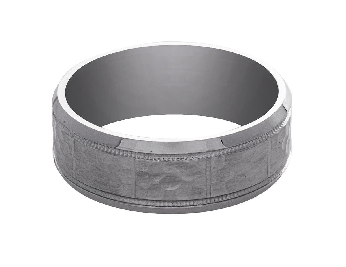 Cobalt Chrome Hammered Wedding Ring