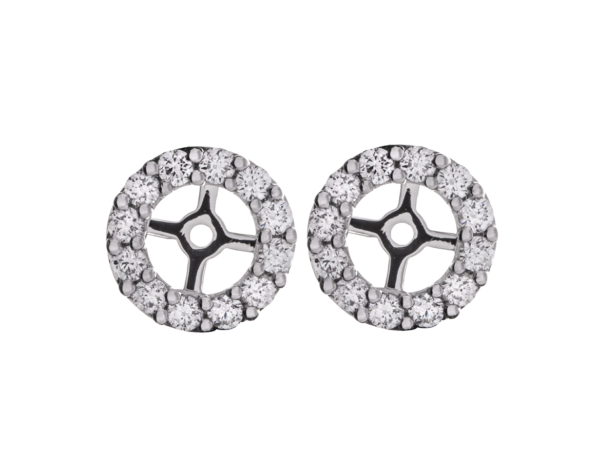 1/2ct. t.w. Diamond Halo Earring Jackets in 14K White Gold