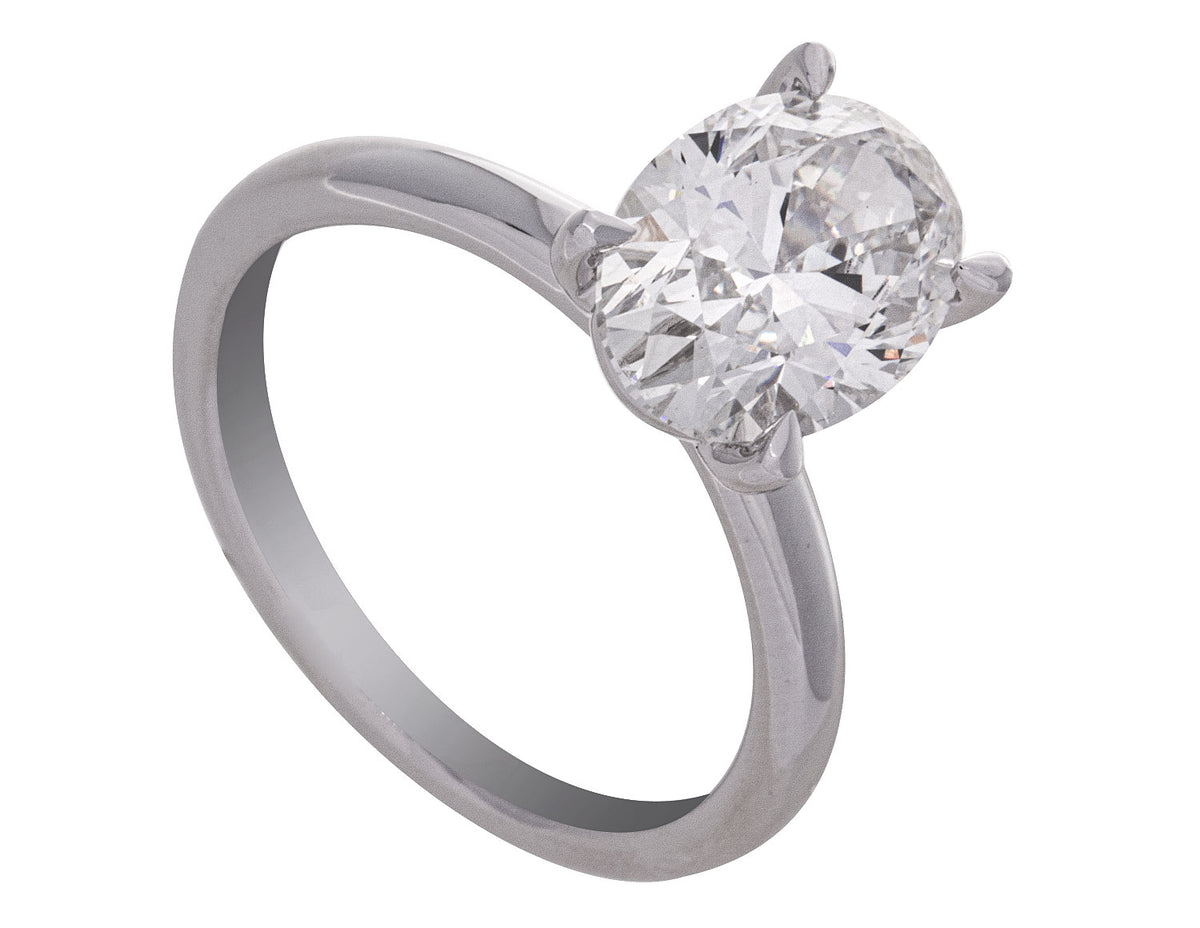 3ct. Oval Cut Newborn Lab Created Solitaire Engagement Ring in 14K White Gold