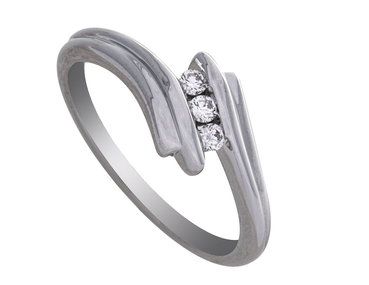 1/10ct. t.w. 3-Stone Diamond Promise Ring in Sterling Silver