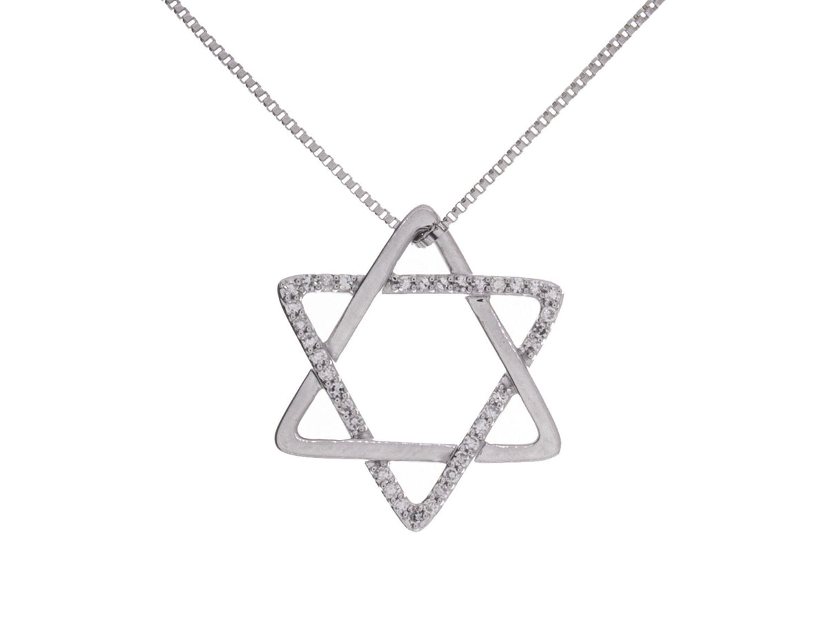 1/7ct. t.w. Diamond Star of David Pendant in Sterling Silver