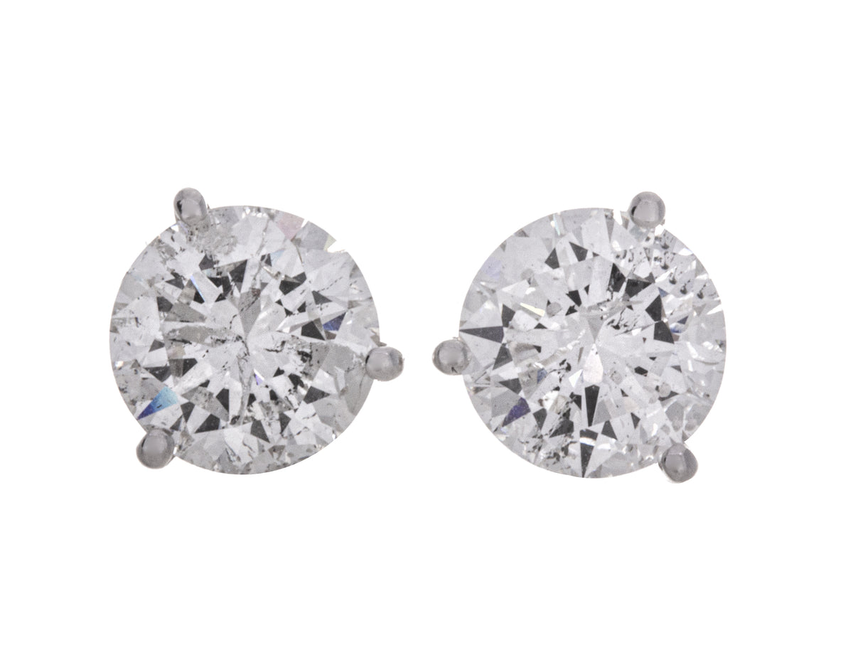 4ct. t.w. Round Cut Diamond Stud Earrings in 14K White Gold