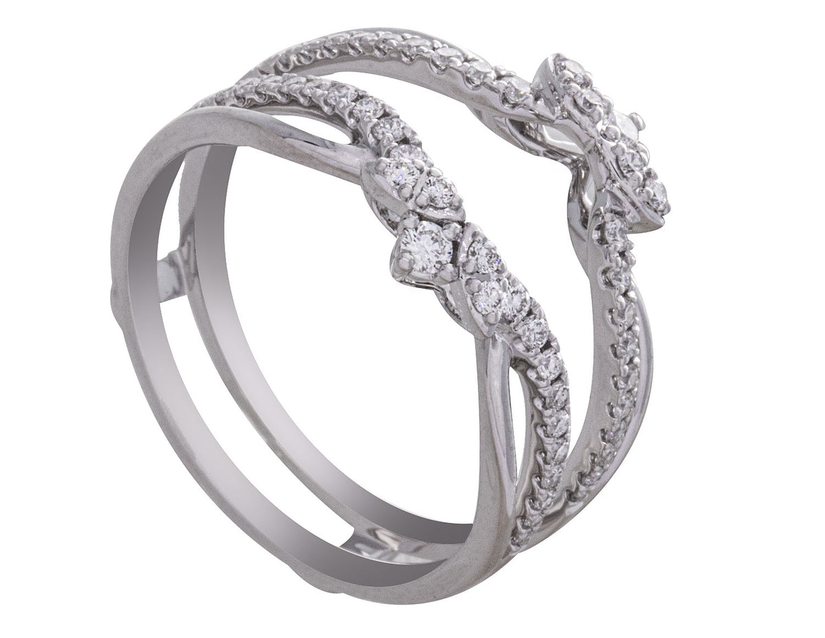1/3ct. t.w. Diamond Wedding Guard Ring in 14K White Gold