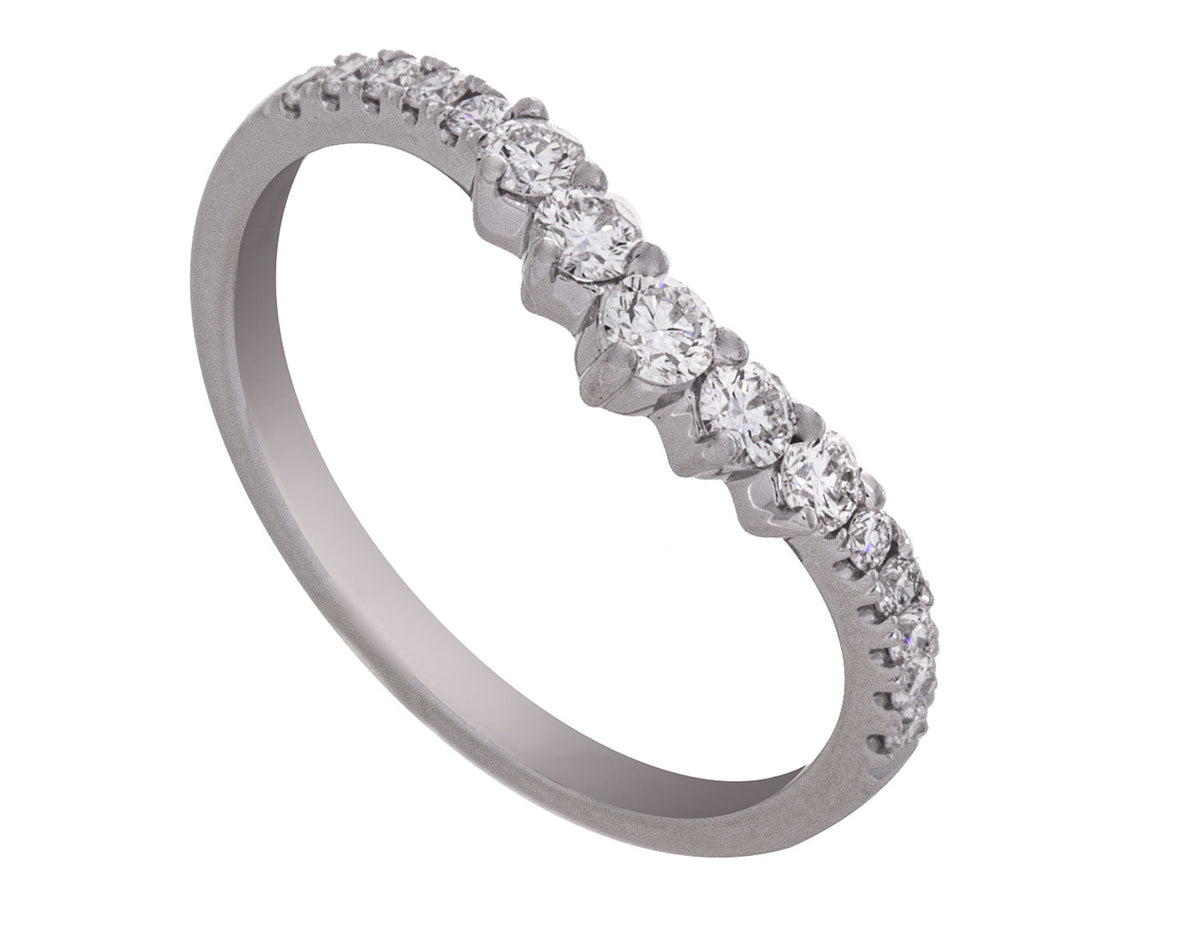 1/3ct. t.w. Chevron Diamond Anniversary Ring in 14K White Gold