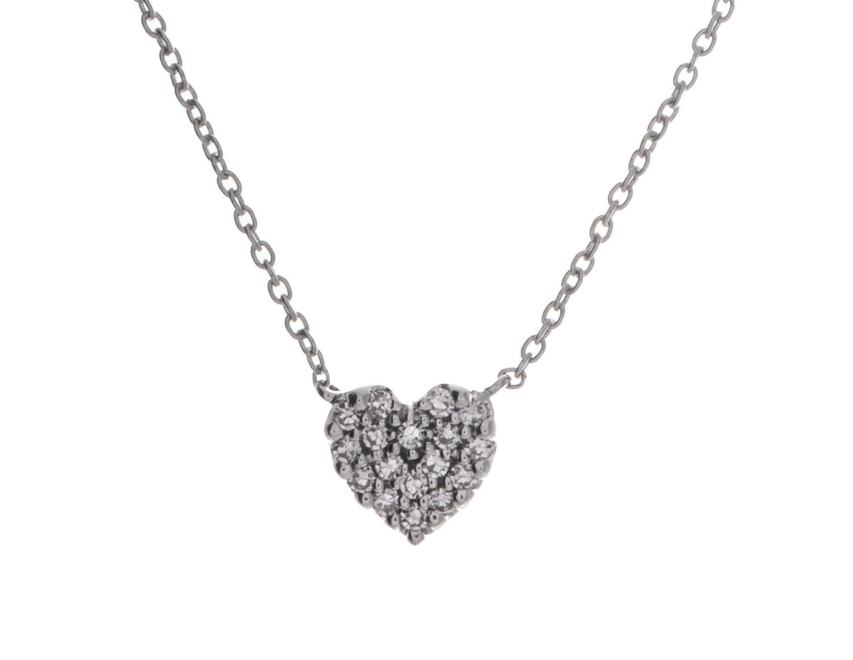 1/10ct. t.w. Diamond Heart Pendant in 10K White Gold