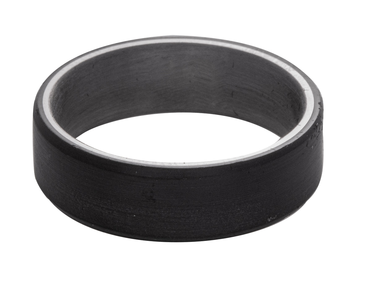 7mm Tantalum and Black Carbon Fiber Men's Wedding Ring