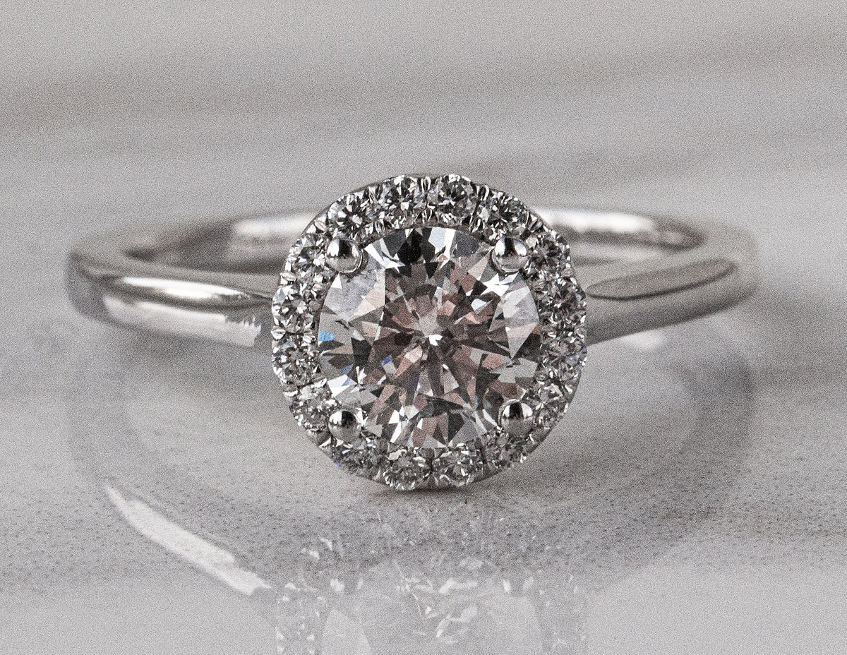 1 1/4ct. t.w. Round Kessler 81 Newborn Lab Created Diamond Engagement Ring in 14K White Gold