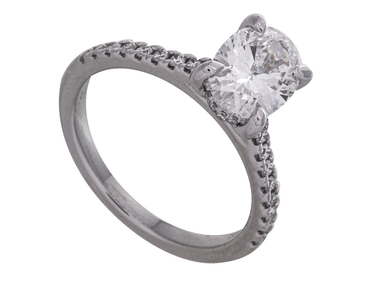 1 3/4ct. t.w. Oval Cut Newborn Lab Created Diamond Engagement Ring in 14K White Gold
